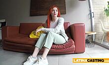 Beleza colombiana atordoa suas habilidades de garganta profunda durante sessão de elenco