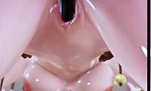 Hentai 3D -animaatio: Chun-lis eroottinen kohtaaminen massiivisella mustalla varrella
