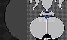 큰 엉덩이를 가진 풍만한 애니메이션 여자가 뜨거운 GFsex 장면에서 더러워지고 있습니다
