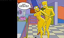 Marge แม่บ้านจอมแก่นโดนเย็ดทั้งในโรงยิมและที่บ้านระหว่างที่สามีไม่อยู่โดยมีการ์ตูน Hentai ธีมซิมป์สันเป็นฉากหลัง