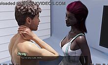 Vídeo pornô de desenho animado: MILF negra casada no espaço aflita