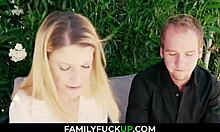 Una ama de casa recibe el trato definitivo de su madrastra en un video de sexo familiar
