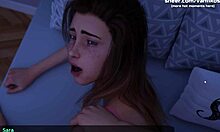 College-jenta Sara får sin trange rumpe knullet og fylt med sæd i et hentai-spill
